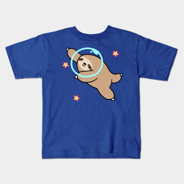 Space Sloth Kids T-Shirt by saradaboru